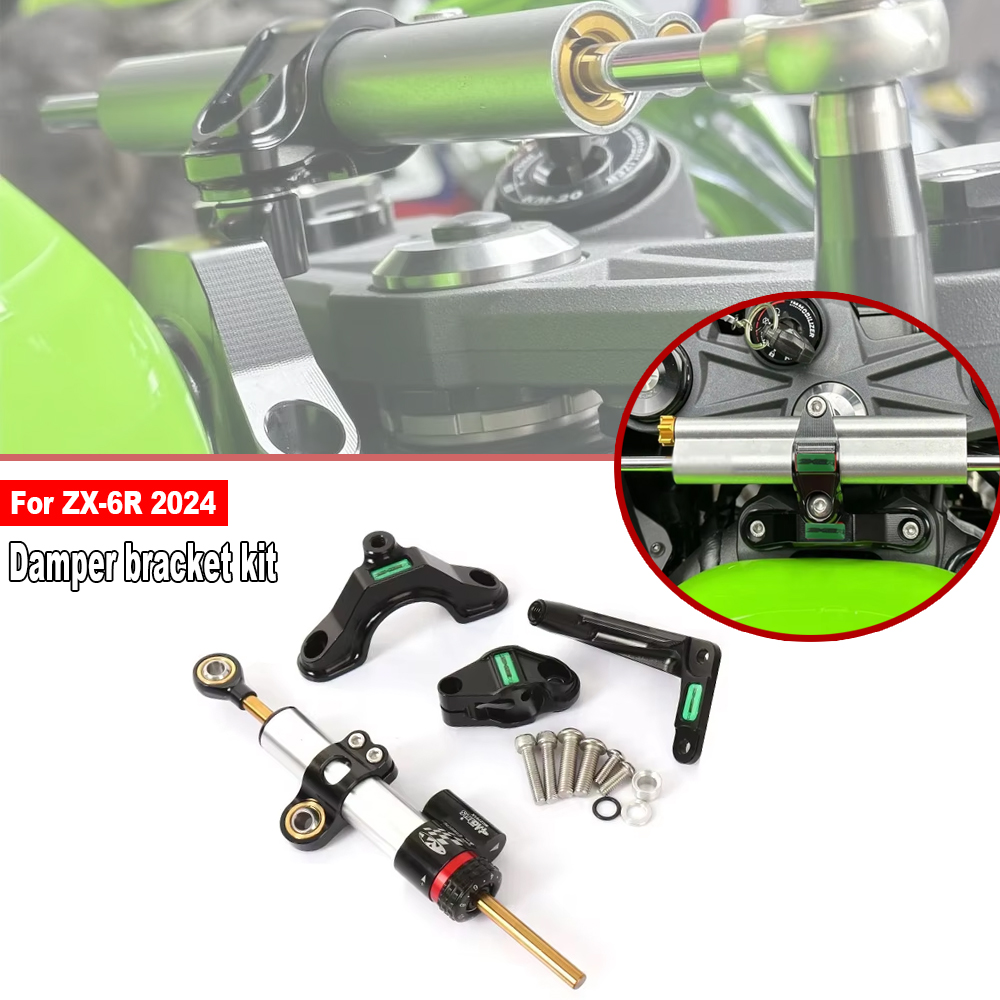 Steering Damper Stabilizer Kit Cnc - Для Kawasaki Ninja ZX-6R 2024: Новый