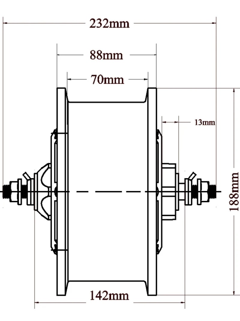 60V 5000W Brushless Hub Motor - 11-дюймовый 52В 60В 72В 120В 5000Вт